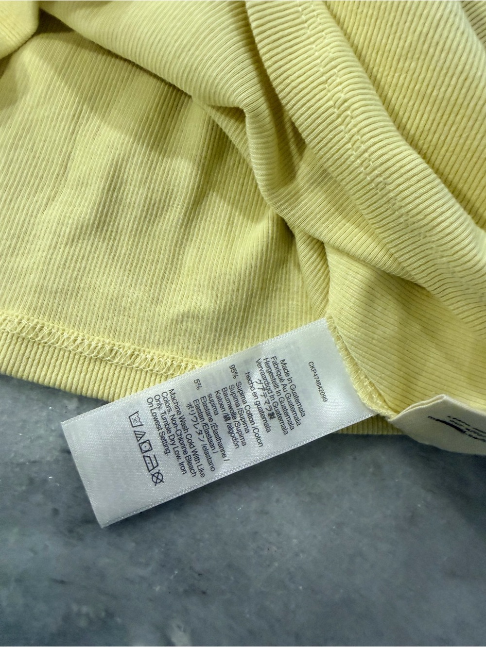 NWOT Madewell Size S Pale Yellow Ribbed Supima Cotton Racerback Tank Top - Picture 9 of 9